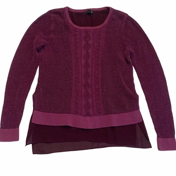LUCKY BRAND Twofer Purple Lined Sweater Size M - Picture 1 of 9